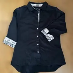 極美品】バーバリーロンドン 袖裏ノバチェック フリルシャツ 