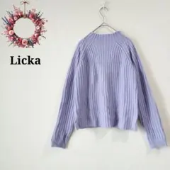 Licka◇カラーニット リブ ボトルネック ゆったり セーター パステル M