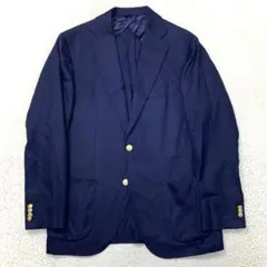 134 イタリア製　テーラードジャケット ブレザー　ウール　メンズ　金ボタン