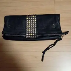 TRESスタッズ付き レザー クラッチバッグ ブラックのサムネイル