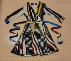 美品！ダイアンフォンファステンバーグ　ラップワンピース　シルク　US6サイズ