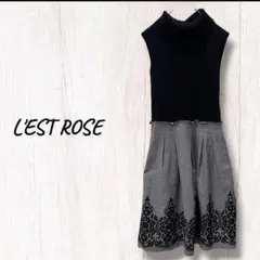 レストローズ　ノースリーブ ワンピース　膝丈　ニット　ラメ　サイズ2 ニット