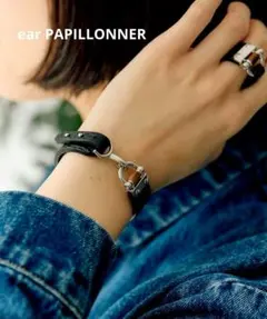【ear PAPILLONNER】《牛革》バックルレザーブレスレットのサムネイル