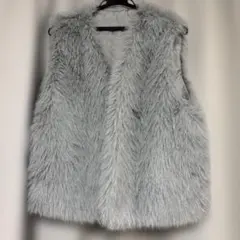 グレー フォックスファー ベスト
