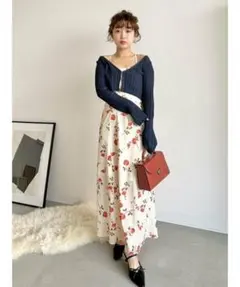 【新品】ニットカーデセットキャミワンピース　リリーブラウン　イエロー