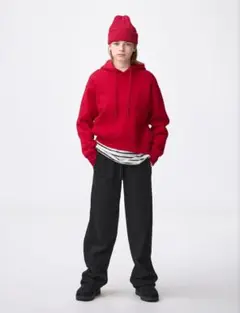 guスウェットバレルレッグパンツ