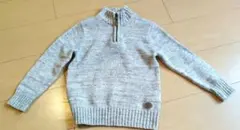 お洒落♪H&M グレー ジップアップ ニットセーター 男女兼用 キッズ 子供用