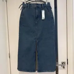 GU ジーユー　デニムロングスカート ボア　S 新品　未使用 タグ付き