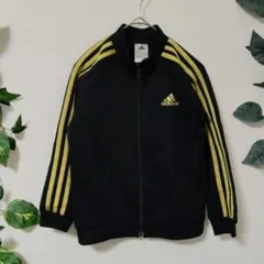 adidas アディダス キッズ トラックジャケット 120 黒　金