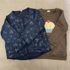 中綿アウター　トレーナー　2枚セット　120
