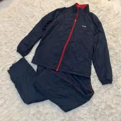 FILA ネイビー×赤ライン 上下セット M♪可愛いスポーツウェア