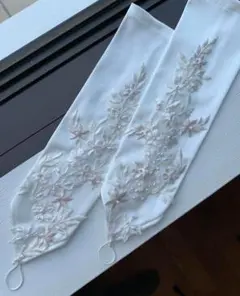 フィンガーレスグローブ ウエディンググローブ ロング レース★オフホワイト