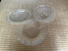 ガラス皿　大皿3枚　葉っぱ