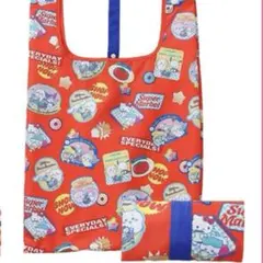 ちいかわ サンリオ ちいかわらんど エコバッグ ステッカーパターン オレンジ