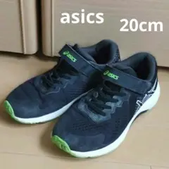 asics キッズスニーカー 黒　ブラック　20cm
