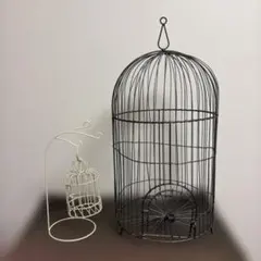 ワイヤー製鳥かご風インテリア 送料無料【手作りキット】鳥かご風グリーンベース ワイヤーアート