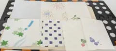 無地 1枚夏柄ミニ和紙 とお野菜ミニ便箋セット未使用品