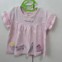 【美品】mezzo piano ピンクTシャツ 80サイズ