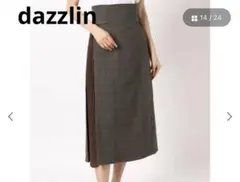dazzlin チェック柄 ロングフレアスカート ブラウンのサムネイル