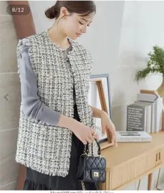 ノーカラーフリンジベスト [K1276]のサムネイル