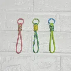 パラコード　キーリング　3個セット　丸型カラビナ