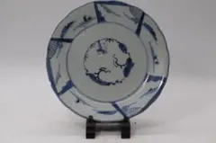 江戸　伊万里　染付大皿　松竹梅　送料込み261011(260622)