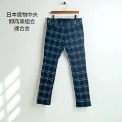 パンツ【M】チェック柄 タータンチェック　カジュアル ストレッチ　r449