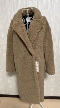新品タグ付き　ZARA ザラ　フェイクファー　ロングコート　ベージュ　ボア