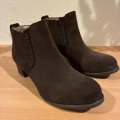 ひ*も様 ダークブラウン スエード ブーツ