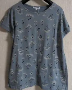 SELF+SERVICE 花柄 半袖Tシャツ ブルー Mサイズのサムネイル