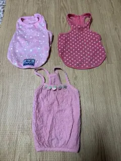 犬服 タンクトップ 3点セット ピンクMサイズ