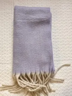 未使用品　しまむら　シーズン　リーズン　薄紫色 フリンジ　マフラー　フワァフワァ