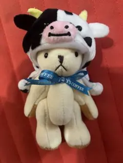 美品　TULLY'S COFFEE うし帽子クマ　マスコット