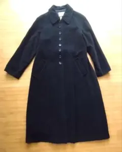 シングルボタン アンゴラ混ウール ロングコート