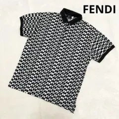 美品✨FENDIフェンディ【42】FFズッカ柄 半袖ポロシャツ イタリア製