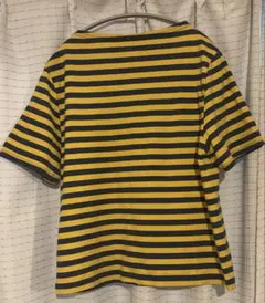 【bulle de savon】イエロー×ネイビー ボーダー半袖Tシャツ