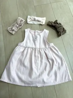 期間限定お値下げ！ワンピース　べべ　春夏　ヘアバンドセット