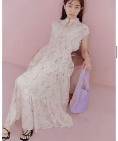 snidel スナイデル　ティアード プリーツワンピース　アイボリー　サイズ1