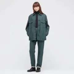 UNIQLO U デニムシャツジャケット ダークグリーン