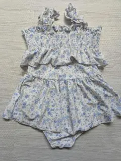 バースデイ　tete a tete フラワープリント ワンピース水着 110cm