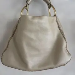 SAZBY サザビー レザー ハンドバッグ ゴールド金具 ステッチ