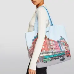 新品 海外限定ハロッズ 建物外観 トートバッグ キャンバス Lサイズ