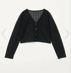 <6 (ROKU)>レース ジャカード カーディガン　BLACKのサムネイル
