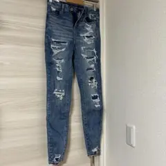 ダメージ加工 スキニーデニム　ネクストレベルストレッチ