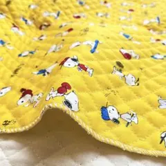【50cm】オックスキルト【スヌーピー/スポーツ】イエロー　キルティング