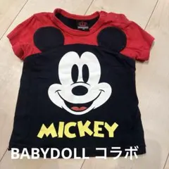 ディズニー ベビードール 半袖Tシャツ トップス ミッキー　ミッキーマウス　80