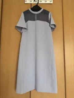 レース切り替えライトブルードレス