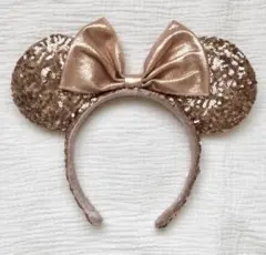 ディズニー　ミニー　スパンコールカチューシャ　ピンク