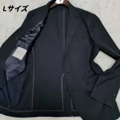 グリーンレーベルリラクシング 麻混 テーラードジャケット 紺 ネイビー Lのサムネイル