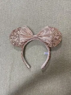 ディズニー ミッキー耳 カチューシャ ローズゴールド スパンコール